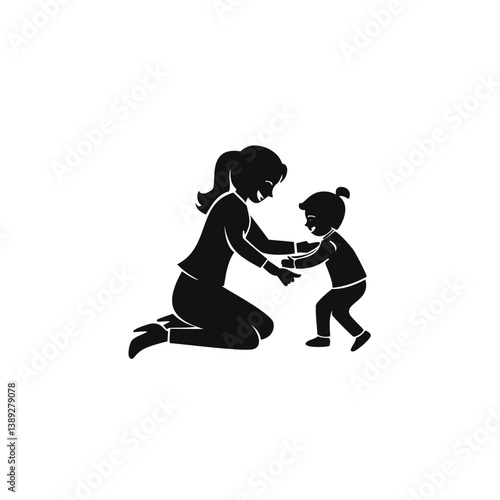 family silhouette, parenting icon, family bonding, father and daughter, mother and son, parents with kids, family dinner, travel with children, child care, parenting vector, daily life family, parent 