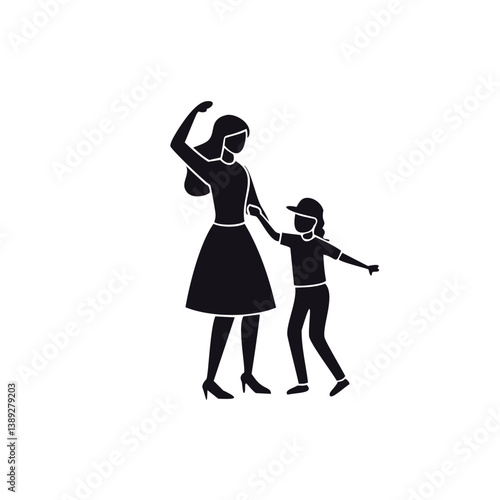 family silhouette, parenting icon, family bonding, father and daughter, mother and son, parents with kids, family dinner, travel with children, child care, parenting vector, daily life family, parent 