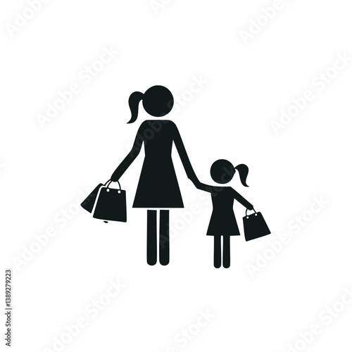 family silhouette, parenting icon, family bonding, father and daughter, mother and son, parents with kids, family dinner, travel with children, child care, parenting vector, daily life family, parent 