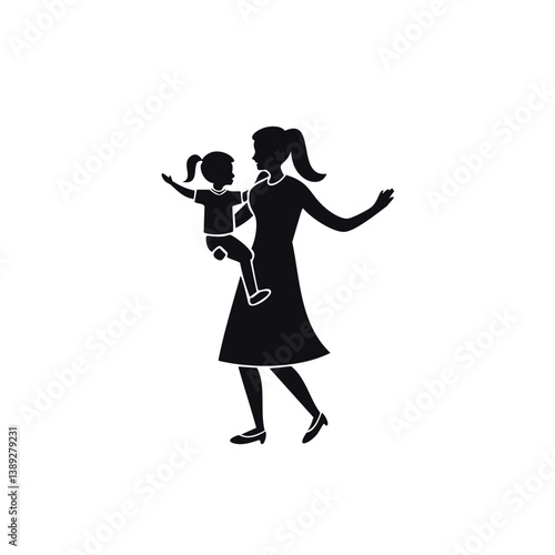 family silhouette, parenting icon, family bonding, father and daughter, mother and son, parents with kids, family dinner, travel with children, child care, parenting vector, daily life family, parent 
