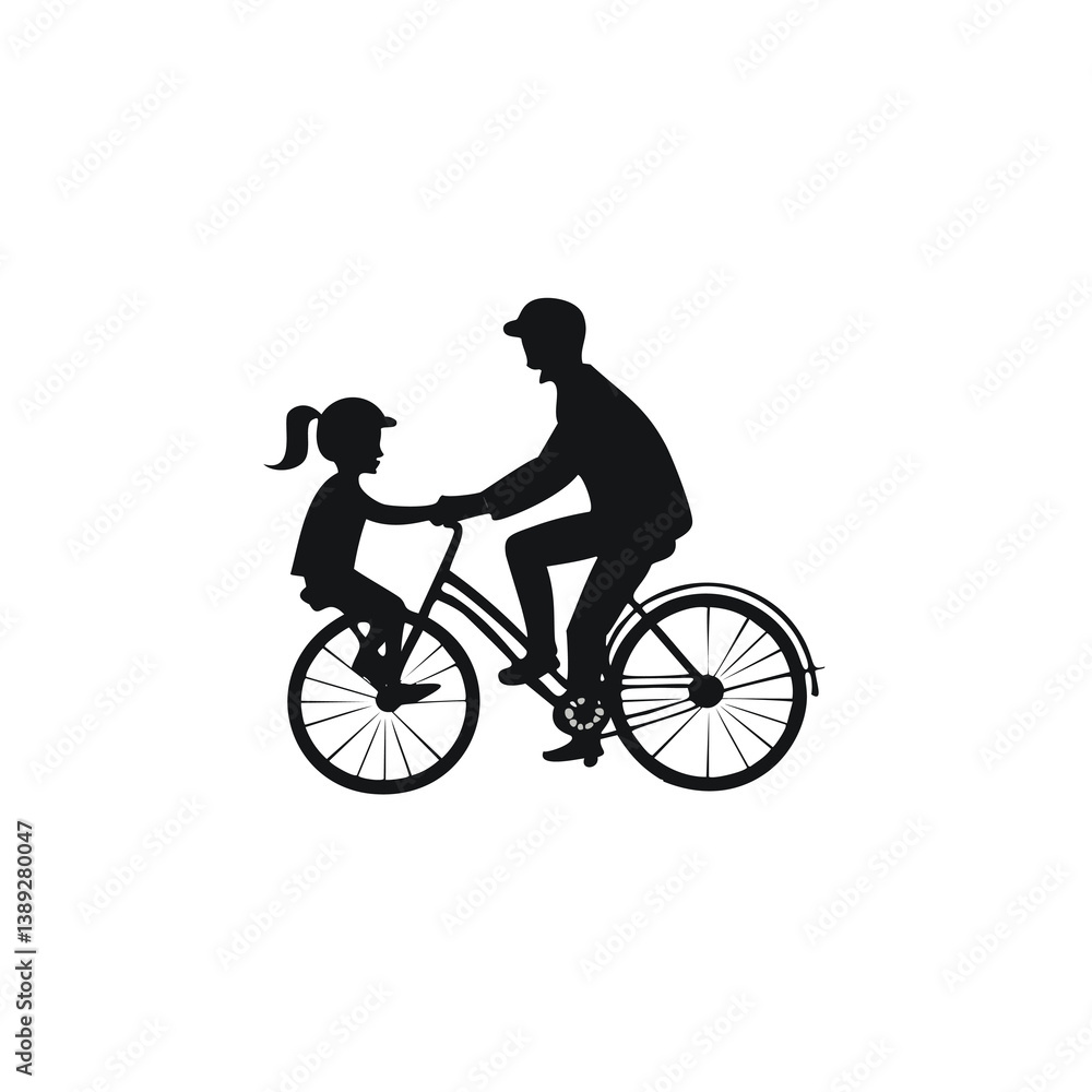 Obraz premium Family and Parenting Silhouette Vector Collection – Daily Life, Bonding Moments, and Parent-Child Activities