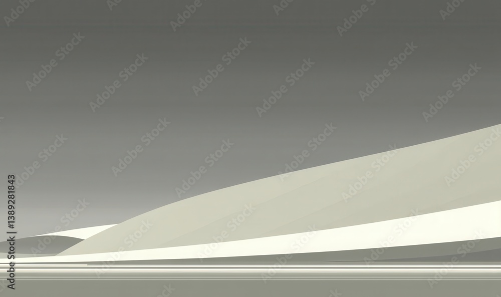 A minimalist landscape featuring smooth, flowing curves and a muted color palette, evoking a sense of calm and serenity. A minimalist landscape featuring smooth, flowing curves and a muted color palette, evoking a sense of calm and serenity.