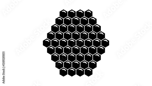 honeycomb symbol, black isolated silhouette