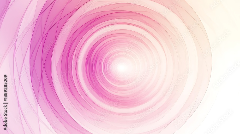 Obraz premium Abstract pink and white swirling concentric circles.