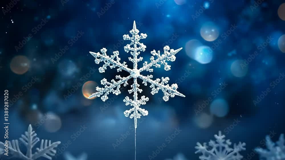 Glimmering snowflakes sparkle on a frosty night in a winter wonderland Glimmering snowflakes sparkle on a frosty night in a winter wonderland