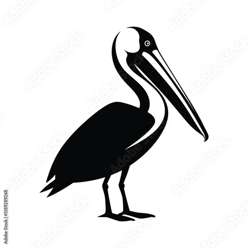 Pelican silhouette vector flat graphic illustration