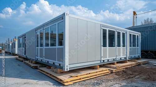 Mobile Office Container on an Industrial Construction Site