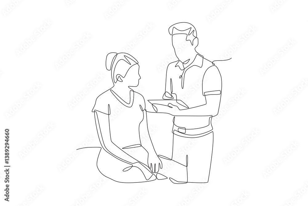 Talk therapy consultations concept one-line drawing Talk therapy consultations concept one-line drawing