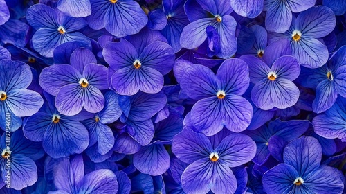 Macro Shot of Vibrant Spring Violet Flowers - Floral Background