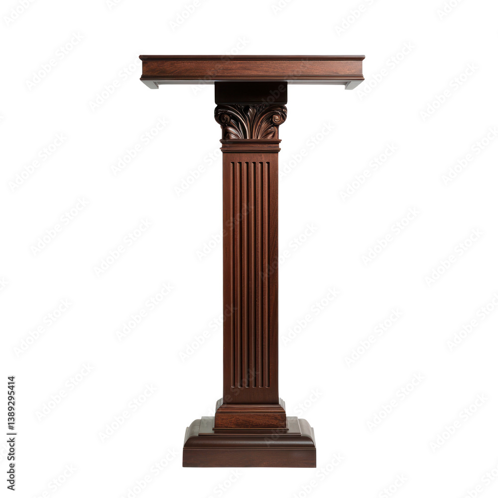 Elegant wooden podium furniture professional setting cutout background contemporary design Elegant wooden podium furniture professional setting cutout background contemporary design