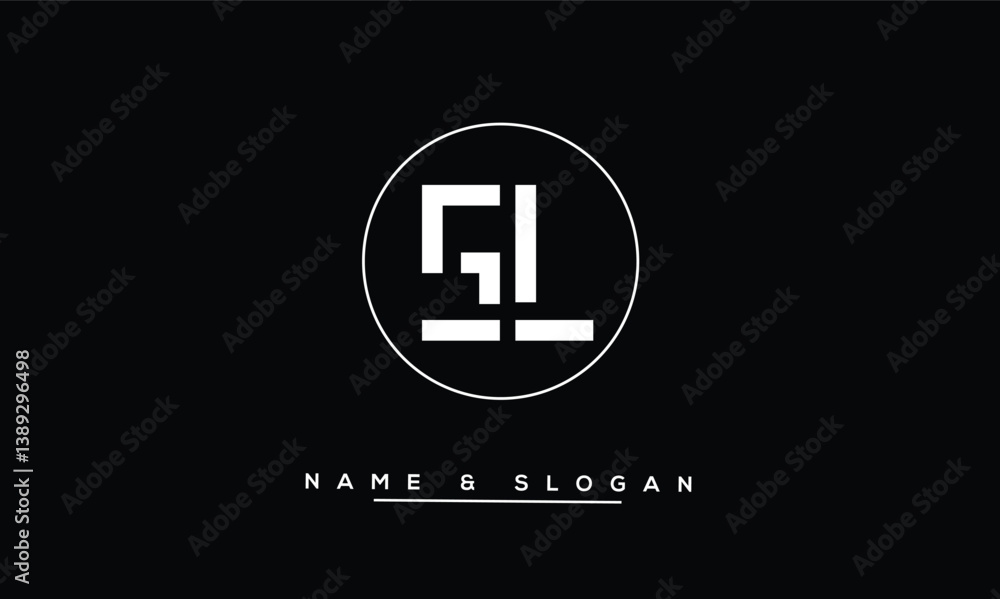 SL, LS Abstract Letters Logo Monogram SL, LS Abstract Letters Logo Monogram