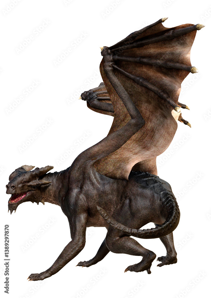 Fototapeta premium 3D Rendering Fairy Tale Dragon on White