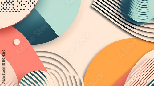 Abstract pastel geometric shapes background. (14)