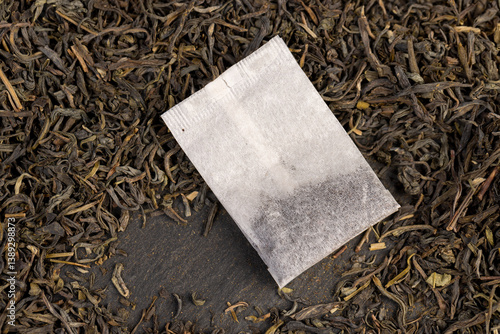 Obraz na płótnie tea and packaged tea, high quality expensive green tea and a white bag with one cheap tea close up w salonie