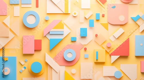 Abstract pastel geometric shapes background. (16)