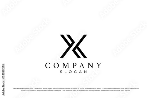 minimalist letter x black logo modern business