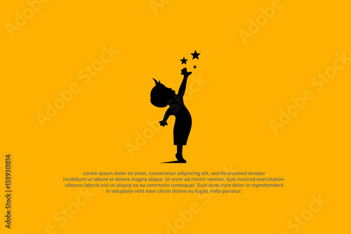 silhouette of child reaching for the stars logo
