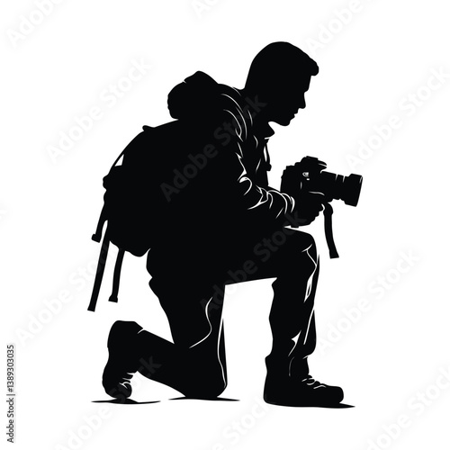 Photographer silhouette clipart on a white background