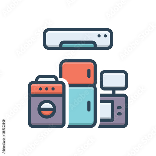 Color illustration icon for home appliance Free Download Color illustration icon for home appliance - GFXLoad
