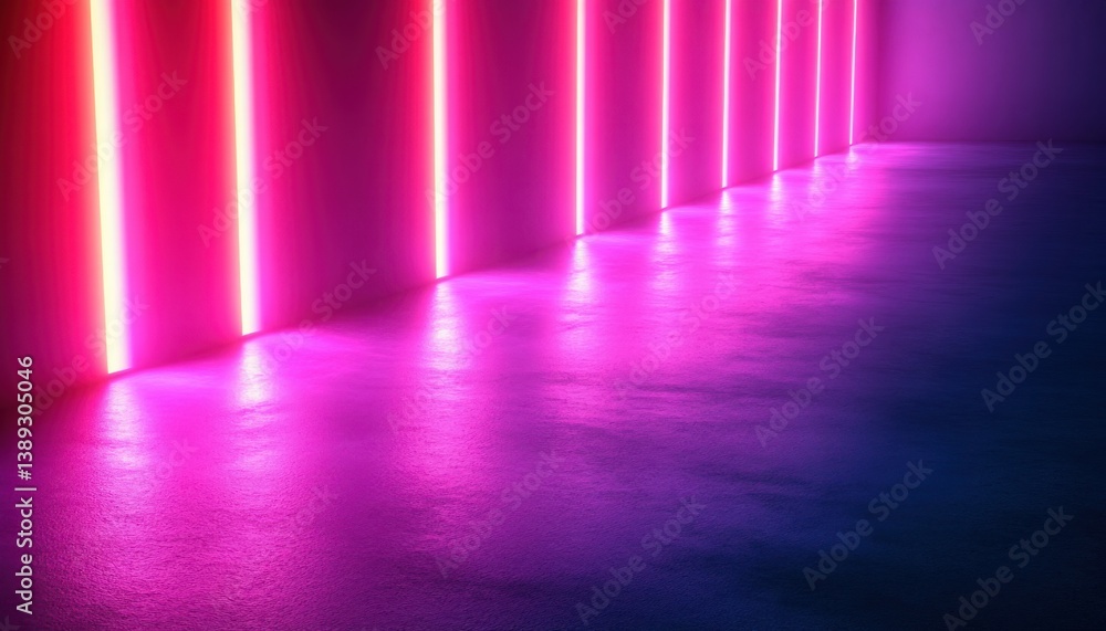 Thin sharp streaks of neon pink and cyan melting into shadow. Thin sharp streaks of neon pink and cyan melting into shadow.