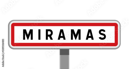 Принти на полотні Panneau sur poteau central de ville de Miramas, Bouches-du-Rhône
