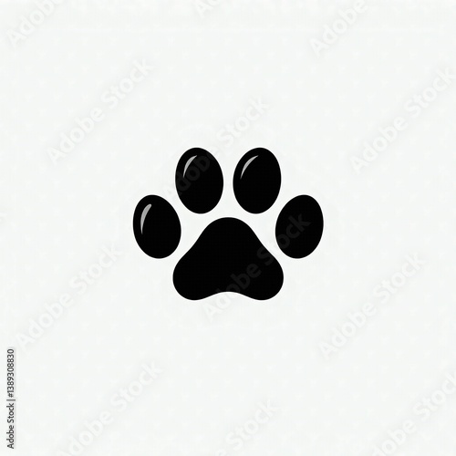 Dog or Cat Paw Print Icon, Animal App Icon, Flat Design