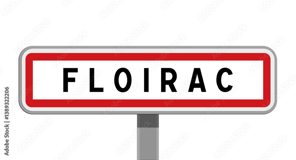 Panneau sur poteau central de ville de Floirac, Gironde Panneau sur poteau central de ville de Floirac, Gironde
