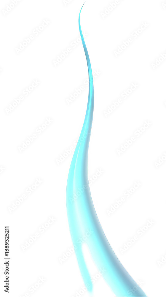 Abstract 3D Illustration Of Light Blue Curve Lines Against Transparent Background Abstract 3D Illustration Of Light Blue Curve Lines Against Transparent Background
