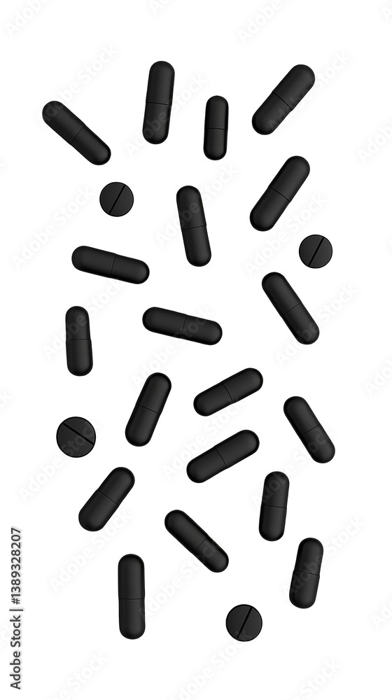 Abstract 3D Black Shapes on Dark Gray Isolated Background Illustration Abstract 3D Black Shapes on Dark Gray Isolated Background Illustration