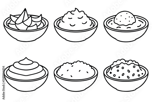 Humus Line Art Illustration Detailed Sketch for Print Projects 
