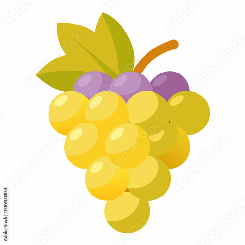 Fresh grapes vector art design, ideal for food industry applications with a clean white background.
