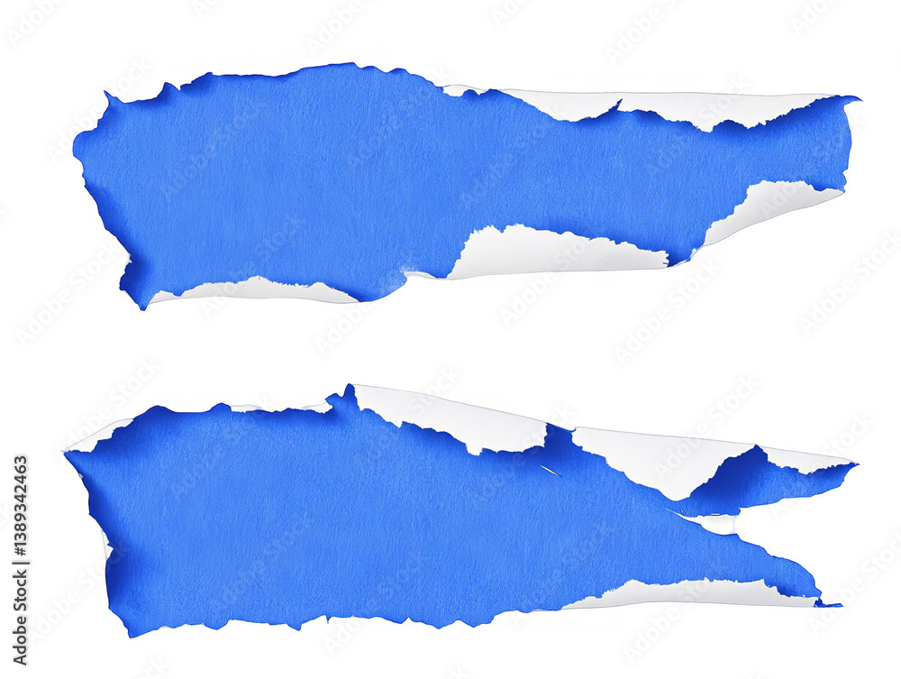Abstract Illustration Of Torn Blue Paper Isolated On White Background Abstract Illustration Of Torn Blue Paper Isolated On White Background