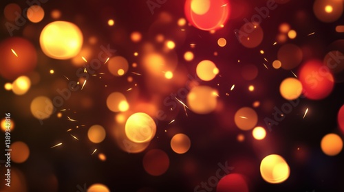 Shimmering Gold Bokeh Lights on a Dark Background for Festive and Holiday Designs