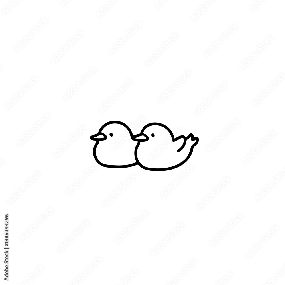 Minimalist Line Drawing of Two Cute Birds – Simple Hand-Drawn Animal Illustration for Love, Friendship, and Scandinavian-Inspired Decorative Art on White Background Minimalist Line Drawing of Two Cute Birds – Simple Hand-Drawn Animal Illustration for Love, Friendship, and Scandinavian-Inspired Decorative Art on White Background