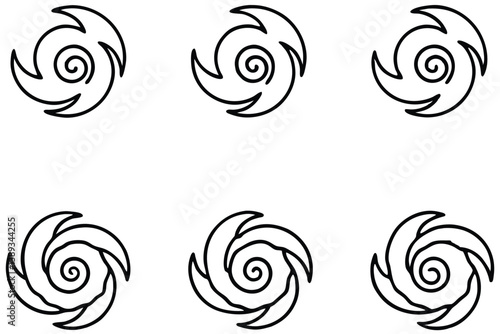 Hurricane Line Art Illustration Modern Artistic Design for Prints  