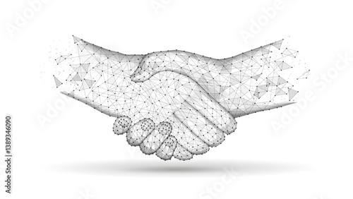 Partnership handshake digital concept illustration. Virtual meeting, partner network.