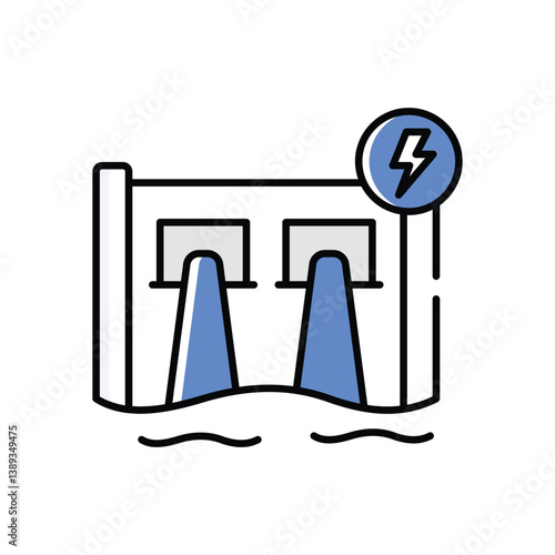Hydroelectric  Vector icon