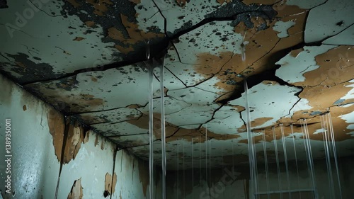 Wet ceiling due to heavy rain, leaking roof and damp wall. Big wet spots and cracks on the ceiling._g_1_3_1.png