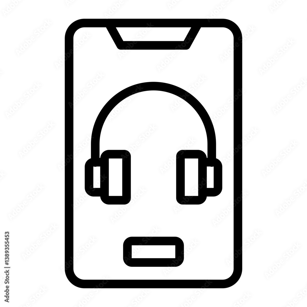 Mobilephone Support Vector Line Icon Design Mobilephone Support Vector Line Icon Design
