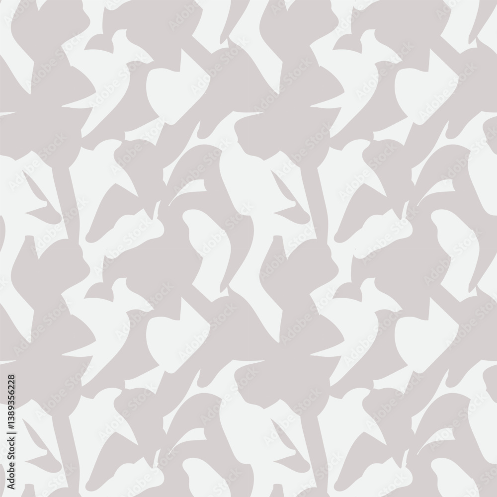 Neutral Colour Abstract Floral Seamless Pattern Design Neutral Colour Abstract Floral Seamless Pattern Design