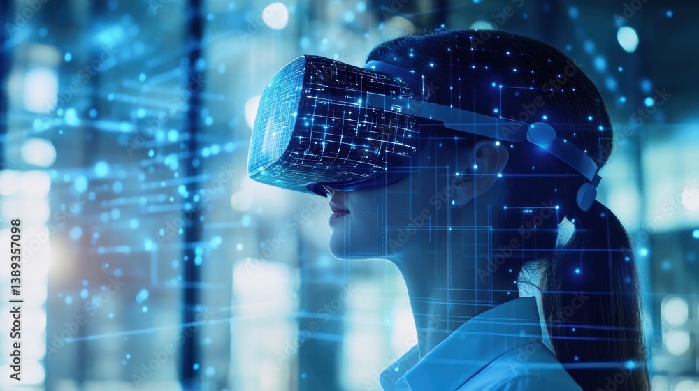 VR experience in modern city