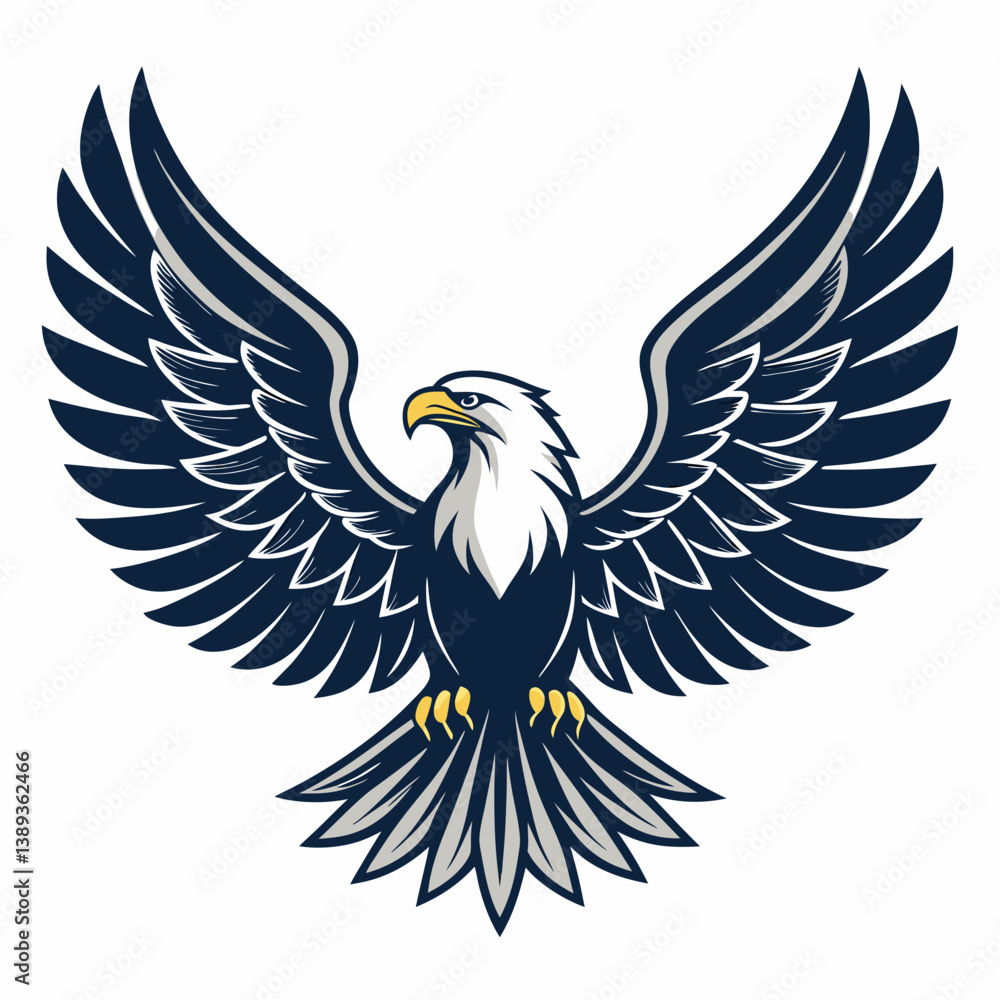 Design a bold, vector eagle emblem logo with thick strokes; strong, impactful design. Design a bold, vector eagle emblem logo with thick strokes; strong, impactful design.