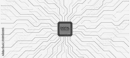 Abstract background with technology circuit board texture. Modern electronic motherboard texture. Creative idea for internet technology. Tech concept for header, web banner, website, presentation.