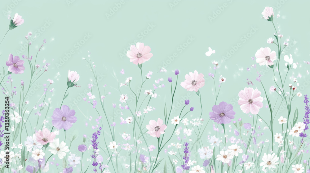 Naklejka premium Elegant Floral Arrangements with Pastel Colors and Stones