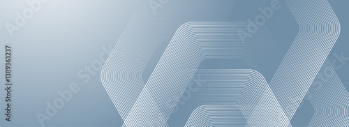 Digital futuristic technology concept with hexagons. Digital hexagonal blue abstract background. Geometric stripe line art design for poster, brochure, cover, banner, website, header