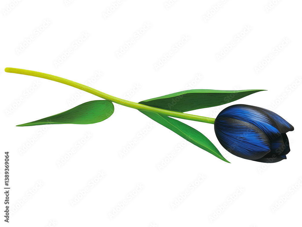 Obraz premium Isolated Blue Tulip Illustration Against A Transparent Background