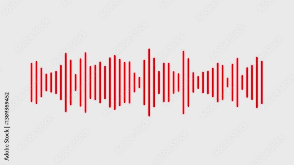 Audio waveform spectrum animation. on white background. Audio waveform spectrum animation. on white background.