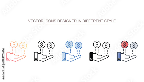 Passive Income icon design with white background stock illustration