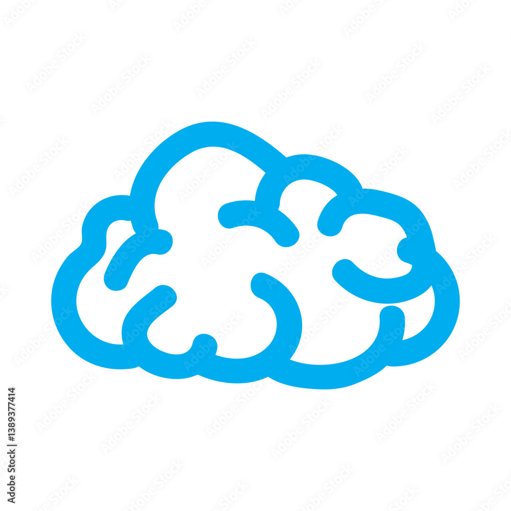 Blue Stylized Cloud Icon Representing Weather or Technology Concepts Blue Stylized Cloud Icon Representing Weather or Technology Concepts