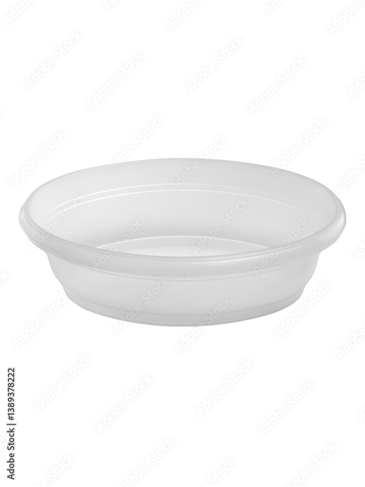 White plastic flower pot isolated on a white background White plastic flower pot isolated on a white background
